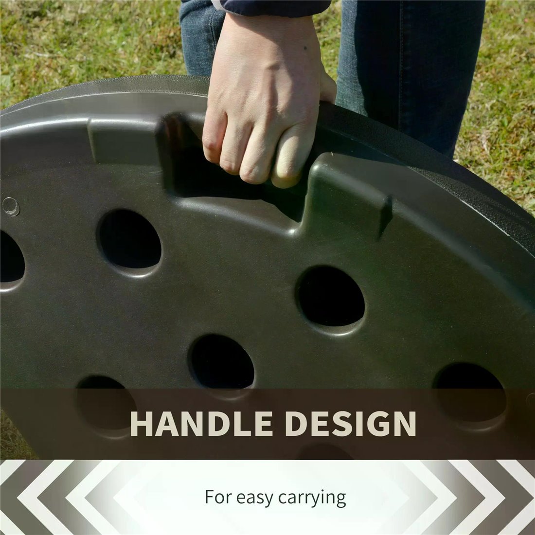 Outsunny 4 Piece Cantilever Patio Umbrella Base with Built-In Handles