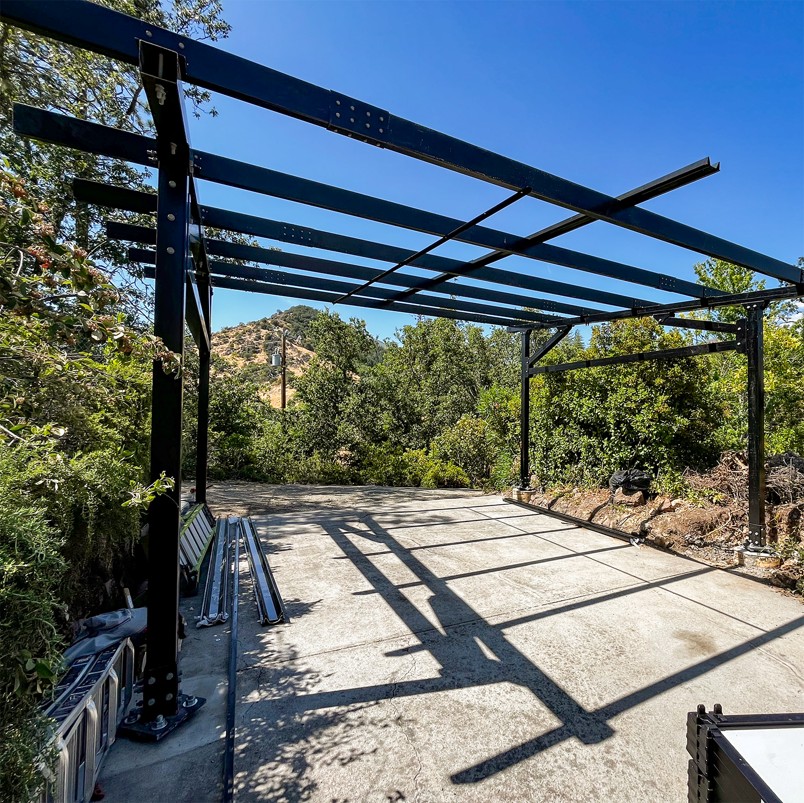 ChikoUSA 34 x 23 Foot Premier Solar Panel Rack Carport - 3 Car