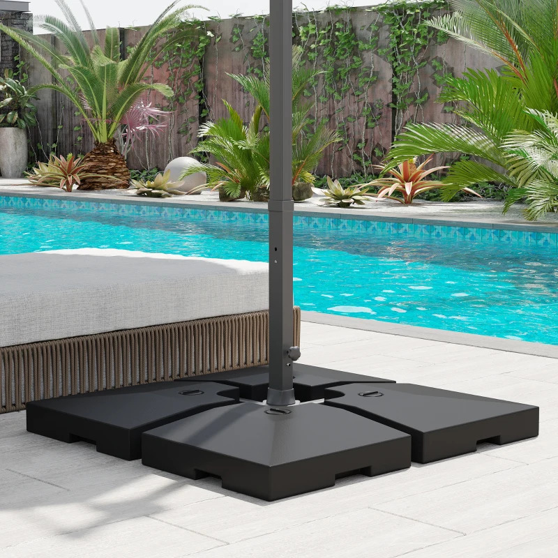 Outsunny 4 Piece Base Stand for Offset Cantilever Umbrellas