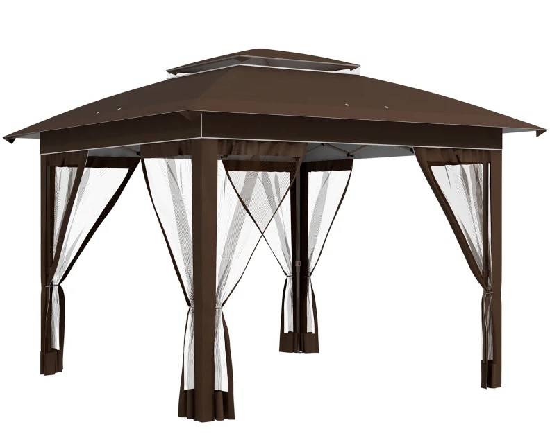 Outsunny 12 x 12 Foot Pop Up Canopy Tent with Netting and Carry Bag