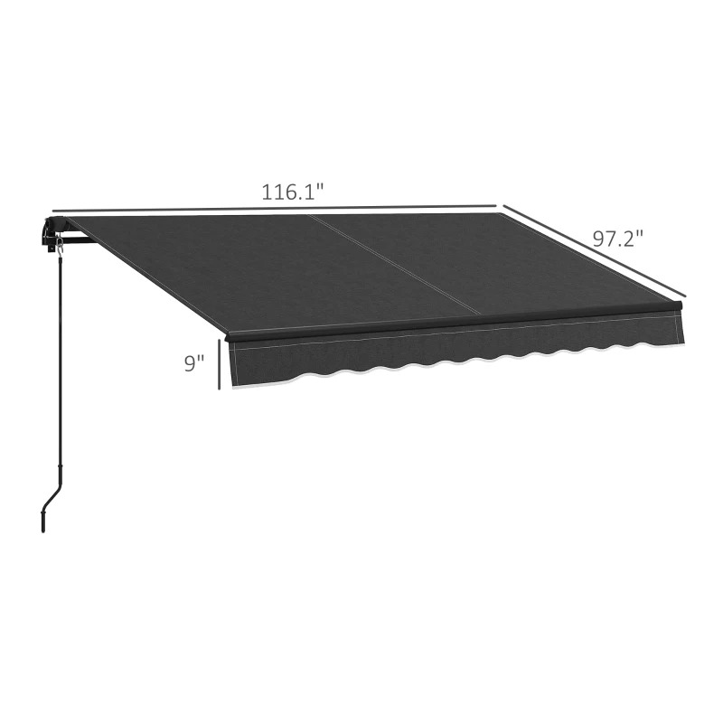 Outsunny 10 x 8 Foot Retractable Sunshade Awning
