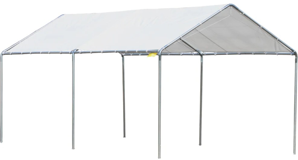 Outsunny 10 x 20 Foot Heavy-Duty Galvanized Steel Car Canopy