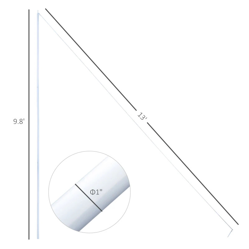 Outsunny Adjustable Sun Sail Pole Installation Kit