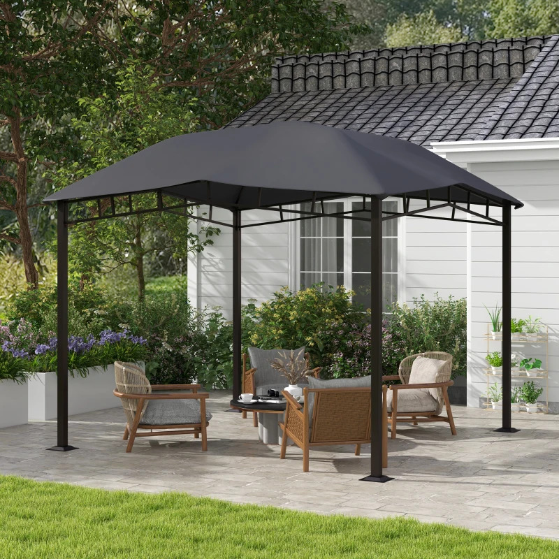 Outsunny 10 x 10 Foot Soft Top Patio Gazebo with Geometric Roof