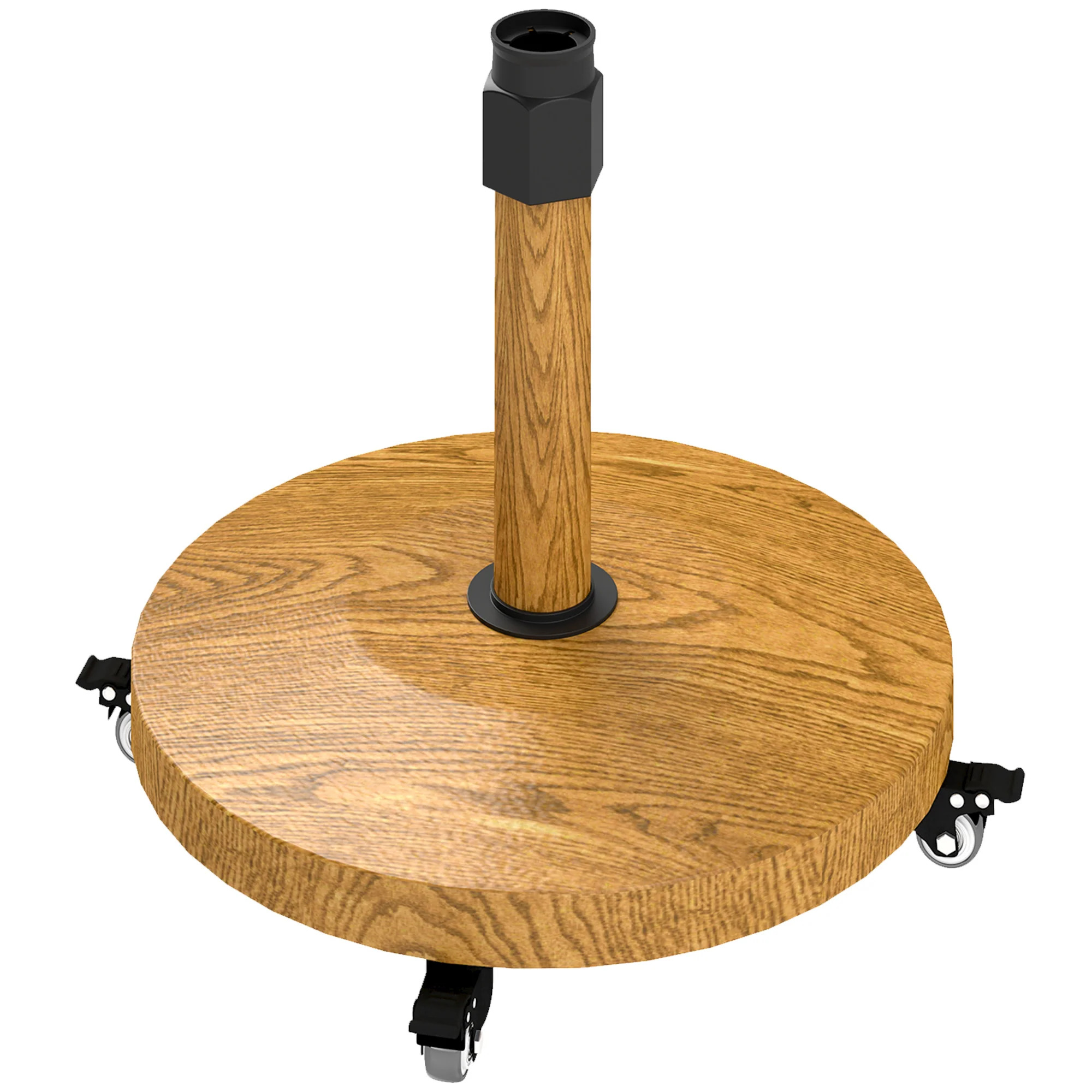 Outsunny Round 405V00 Natural Wood Patio Umbrella Base