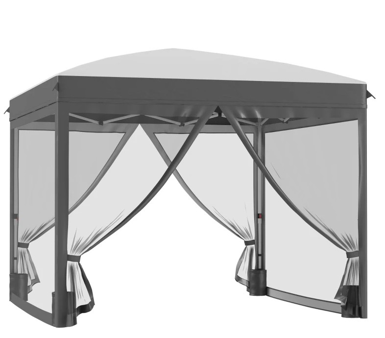 Outsunny 10 x 10 Foot Pop Up Canopy Tent with Netting