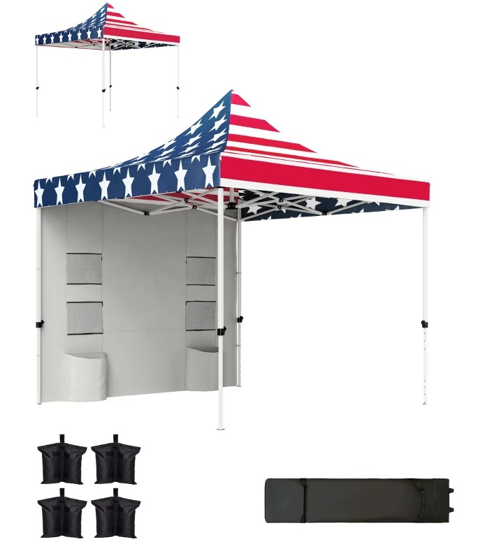 Outsunny 10 x 10 Foot Heavy Duty Pop Up Canopy Tent with Storage Pockets