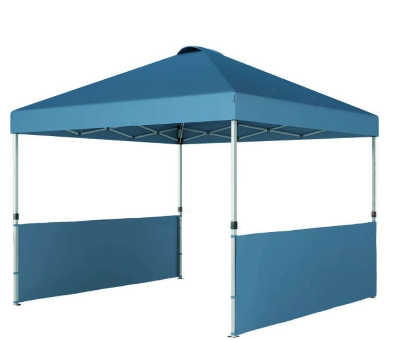 Outsunny 10 x 10 Foot Pop Up Canopy Tent with 2 Half-Sidewalls