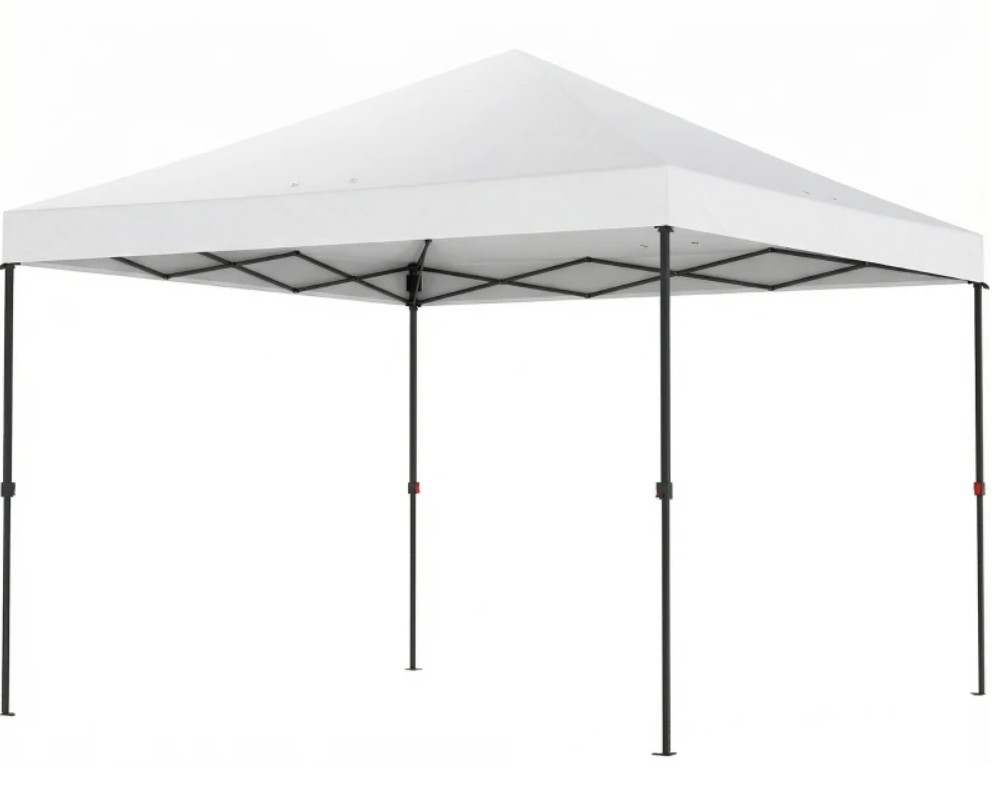 Outsunny 10 x 10 Foot Pop Up Canopy Tent with One Push Setup and Roller Bag