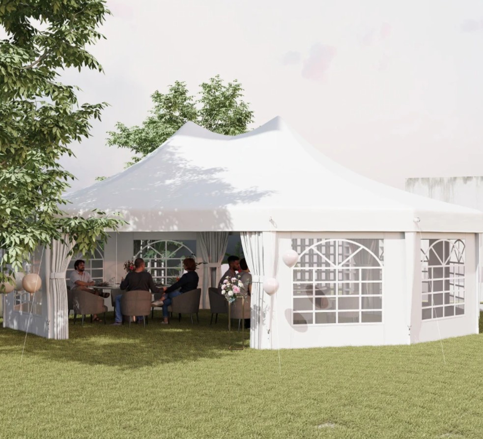 Outsunny 29 x 21 Foot Party Tent with 2 Pull-Back Doors