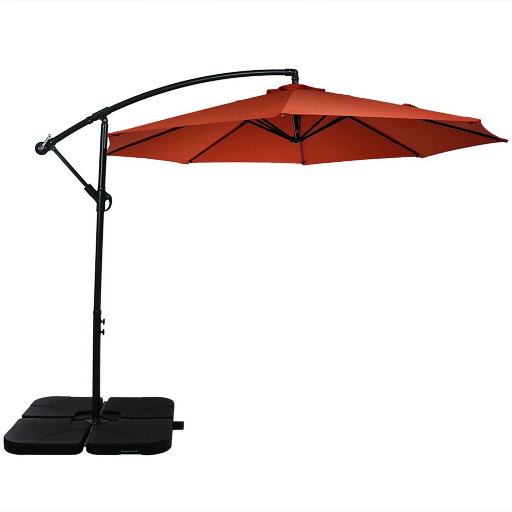 Sunnydaze 10 Foot Offset Cantilever Patio Umbrella with Square Cross-Base